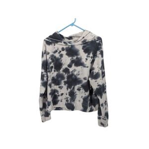 Danskin‎ women's black and white tie-dye, long sleeve top with hood size large